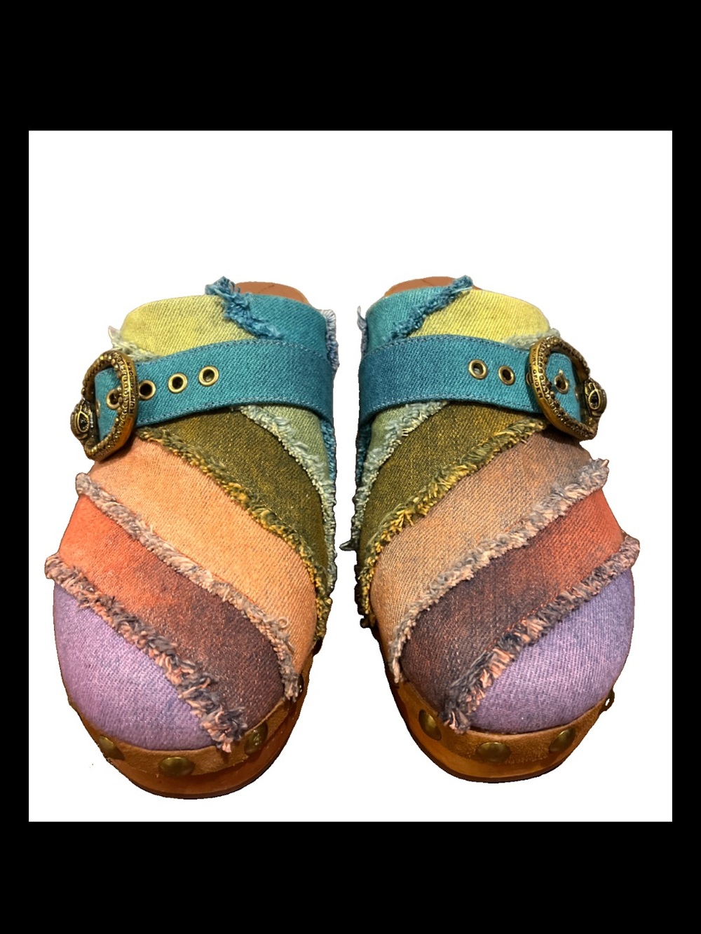NWOT Kurt Geiger Mayfair color block clogs Sz 10 - Picture 2 of 7